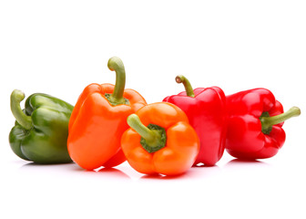Sweet bell pepper isolated on white background cutout