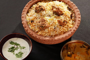 Mutton Gosht Biryani - A rice preparation with mutton and spices