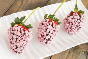 Pink Chocolate Strawberries