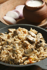 Mushroom Biryani - A vegetarian Biryani with Mushrooms