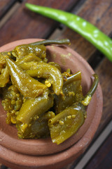 Chilli Pickle - A popular Indian pickle containing Chilli/Mirchi
