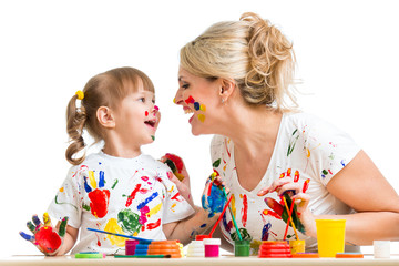 Mother with kid painting and have fun pastime © Oksana Kuzmina