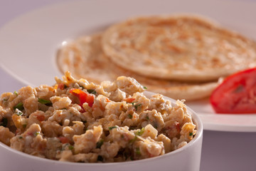 Egg bhurji with Paratha.
