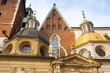 Fototapeta na wymiar Closeup Wawel Cathedral in Kracow, Poland