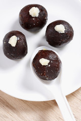 Kaalo jam is a Bengali sweet.