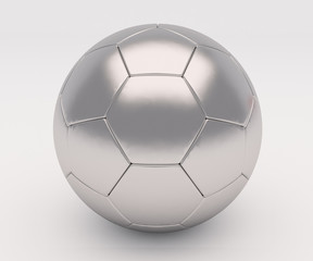 Fototapeta premium Silver Isolated soccer ball on white background