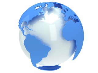 Naklejka premium Earth planet globe. 3D render. America view.