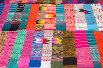 Colorful sarong pattern background in Thailand, traditional  sar