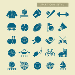 sport flat  icon set for web and mobile set01
