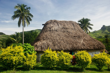 Traditional house of Navala village, Viti Levu, Fiji