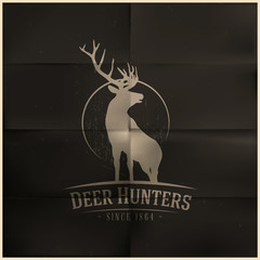 Deer buck on fool moon badge