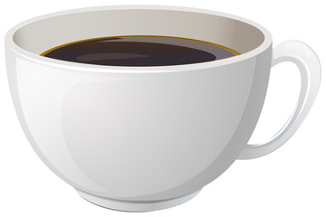 A white cup with coffee