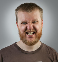 Obraz premium Man on the face of aggression