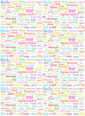 The word Hello written with in different world languages © Acronym