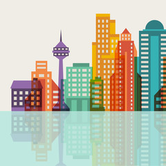 Cityscape background with buildings.