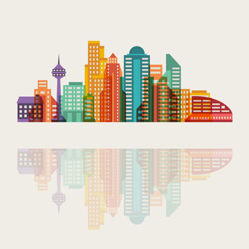 Cityscape background with buildings.