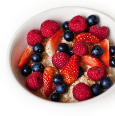 healthy breakfast - oatmeal with fresh berries