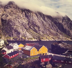 Wall murals Scandinavia Huts in Norway