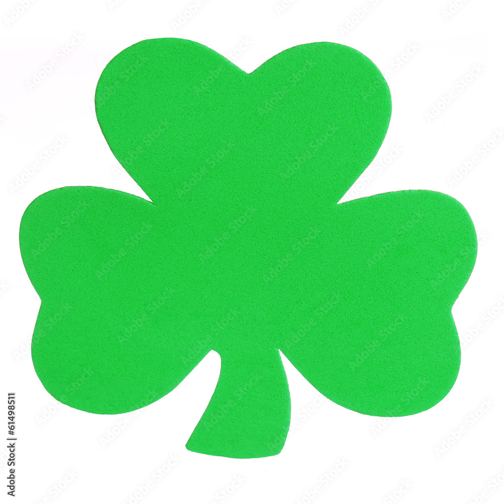 Wall mural Shamrock Clover isolated. St. Patrick's Day.