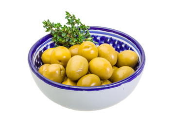 Green gigant olives