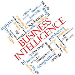 Business Intelligence Word Cloud Concept Angled