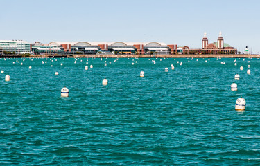 Navy Pier view from lake Michigan, Chicago