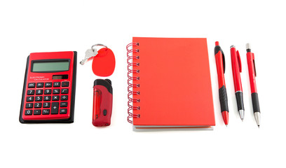 red stationery style