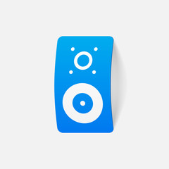 realistic design element: big music speaker