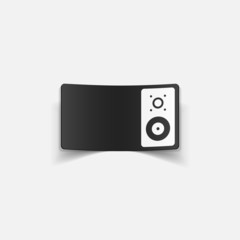realistic design element: big music speaker