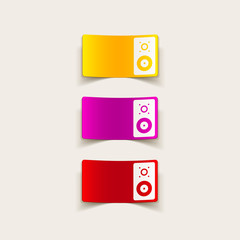 Fototapeta premium realistic design element: big music speaker