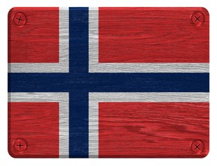 norway flag painted on wood tag