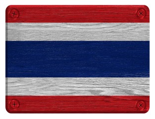 Thailand Flag painted on wood tag