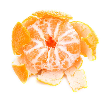 Ripe sweet tangerine, isolated on white
