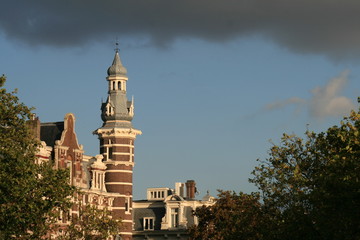 Fototapeta na wymiar Litle tower in the centrum of Amsterdam.