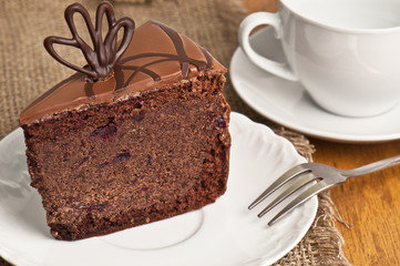 chocolate cake on plate