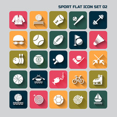 sport flat  icon set for web and mobile set 02