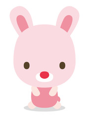 十二支　二頭身正面イラスト　ウサギ