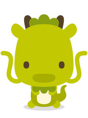 十二支　二頭身正面イラスト　龍