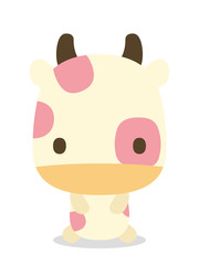 十二支　二頭身正面イラスト　ウシ