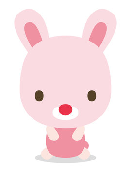 十二支　二頭身正面イラスト　ウサギ