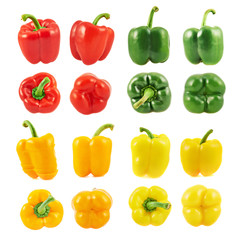 Sweet bell pepper set isolated