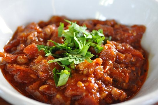 Northern Thai style Tomato and minced pork dip - Nam prigg ong