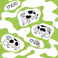 Seamless pattern with cows.