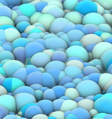 3d bubble balls backdrop in blue