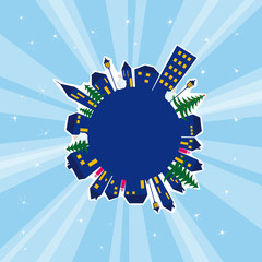 terre, ville, n&oelig;l et ciel &eacute;toil&eacute;