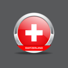 Obraz premium Switzerland Flag Vector Icon Round Button Design