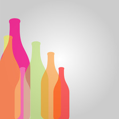 Background with colorful bottles