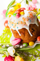 Easter cake and eggs