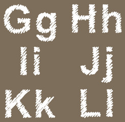 Vector hand-drawn font  shaded marker