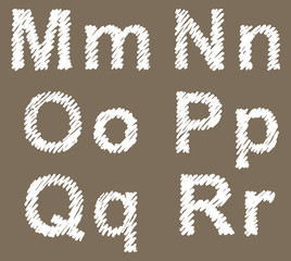 Vector hand-drawn font  shaded marker